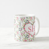 Farbige Frühlingsmuster Blume Wasserfarbmuster Mon Kaffeetasse (VorderseiteRechts)