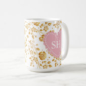 Farbige Frühlingsmuster Blume Wasserfarbmuster Mon Kaffeetasse (VorderseiteRechts)