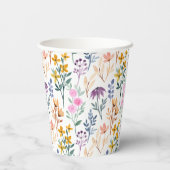 Farbige Frühlingsmuster Blume Wasserfarbmuster Mon Pappbecher (Rückseite)