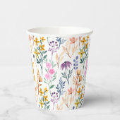 Farbige Frühlingsmuster Blume Wasserfarbmuster Mon Pappbecher (Links)
