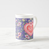 Farbige Frühlingsmuster Blume Wasserfarbmuster Mon Porzellantasse (Vorderseite Rechts)