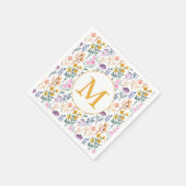 Farbige Frühlingsmuster Blume Wasserfarbmuster Mon Serviette (Ecke)