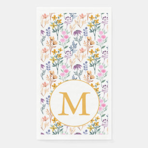Farbige Frühlingsmuster Blume Wasserfarbmuster Mon Serviette
