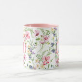 Farbige Frühlingsmuster Blume Wasserfarbmuster Mon Tasse (Zentrum)