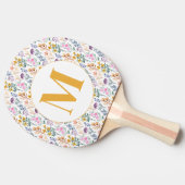 Farbige Frühlingsmuster Blume Wasserfarbmuster Mon Tischtennis Schläger (Seitenansicht)