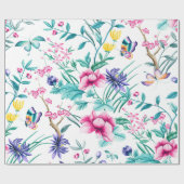 Farbige Frühlingspflanzen Blume Geschenkpapier (Flach)