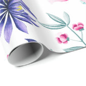 Farbige Frühlingspflanzen Blume Geschenkpapier (Rolleneckpunkt)