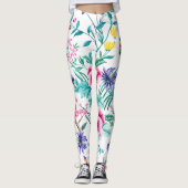 Farbige Frühlingspflanzen Blume Leggings (Vorderseite)