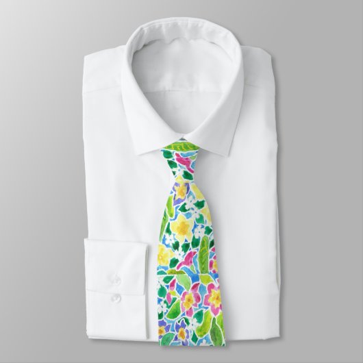 Farbige FrühlingsPrimroses Necktie Krawatte (Gebunden)