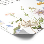 Farbige Frühlingssitzkarte für die Hochzeitssitze  Poster (Ecke)