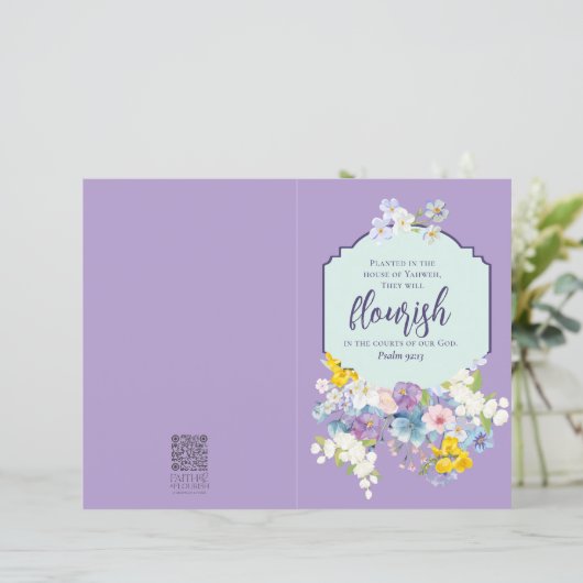 Farbige Frühlingsskripte Kirche Bulletin (Stehend Vorderseite)