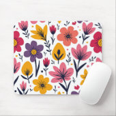 Farbige Frühlingswiesen-Blumenwiese Botanisch Mousepad (Mit Mouse)