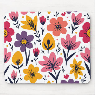 Farbige Frühlingswiesen-Blumenwiese Botanisch Mousepad