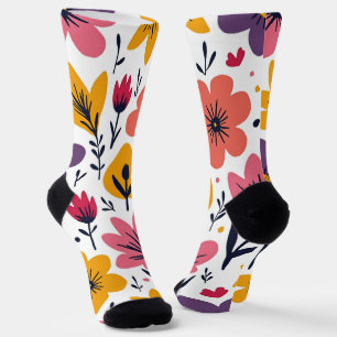 Farbige Frühlingswiesen-Blumenwiese Botanisch Socken
