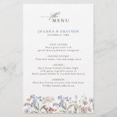 Farbige Frühlingswiesen-Hochzeitsmenü mit Wildblum (Vorderseite)