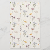 Farbige Frühlingswiesen-Hochzeitsmenü mit Wildblum (Rückseite)