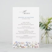 Farbige Frühlingswiesen-Hochzeitsmenü mit Wildblum (Stehend Vorderseite)
