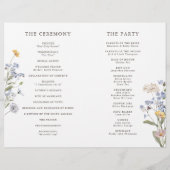 Farbige Frühlingswiesen-Hochzeitsprogramm mit Wild (Rückseite)