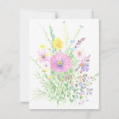 Farbige Frühlingswildblumen individuell Save The Date (Rückseite)