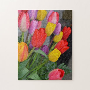 Farbige Frühlingtulips Puzzle
