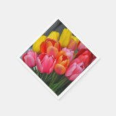 Farbige Frühlingtulips Serviette (Ecke)