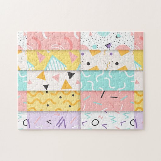 Farbige Fun Memphis Puzzle (Horizontal)