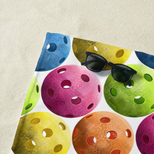 Farbige Fun Monogramm-Pickleball Strandtuch (Beispiel)