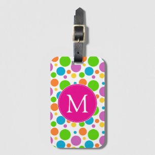 Farbige Fun Rainbow Dots Rosa Monogramm Gepäckanhänger