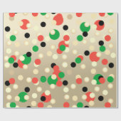 Farbige Fun Weihnachtsmuster Gold Confetti Dots Geschenkpapier (Flach)