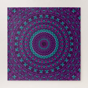 Farbige funkelnde Juwel-Ton-Mandala-Digitalkunst Puzzle