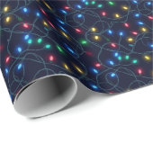 Farbige funkelnde Weihnachtslichterkette Geschenkpapier (Rolleneckpunkt)