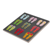 Farbige funky Sommer Flip Flops Fliese (Seite)