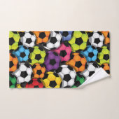 Farbige Fußball-Bälle Design Badetuch Set (Handtuch)