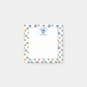 Farbige Fußball-Balls Kinderziele Hinweise Post-it Klebezettel