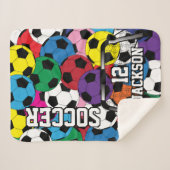 Farbige Fußballball-Collage mit Text Sherpadecke (Vorderseite (Horizontal))