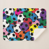Farbige Fußballball-Collage Sherpadecke (Vorderseite (Horizontal))