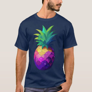 Farbige Galaxie Ananas T-Shirt