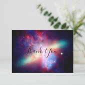 Farbige Galaxie Dankeskarte (Stehend Vorderseite)