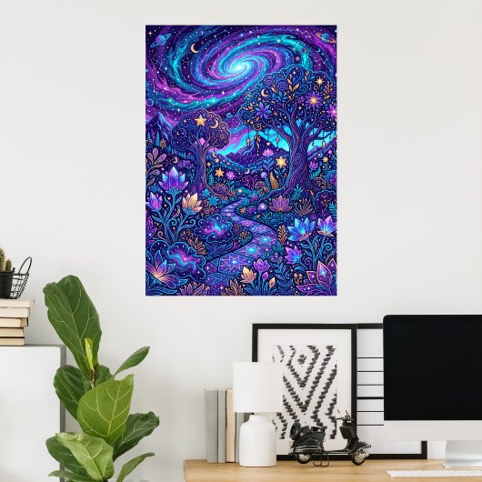 Farbige Galaxie-Fantasy-Plakat Poster (Heimbüro)