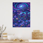 Farbige Galaxie-Fantasy-Plakat Poster (Küche)