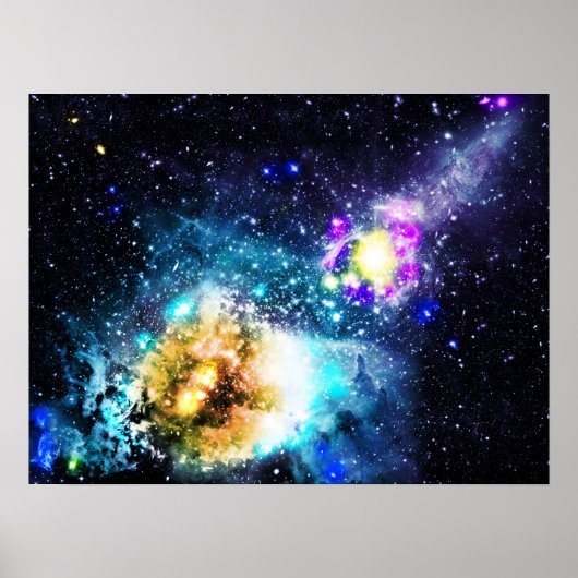 Farbige Galaxie Raum nebula Sterne Illustration Poster (Vorne)