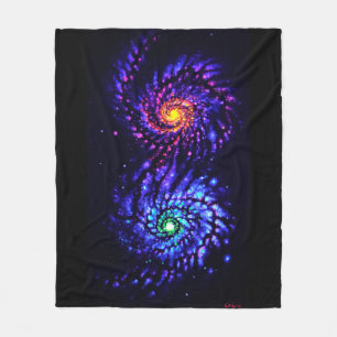 Farbige Galaxien Fleecedecke