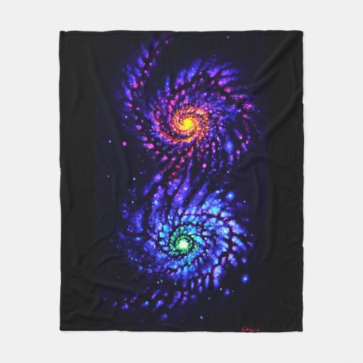 Farbige Galaxien Fleecedecke (Vorderseite)