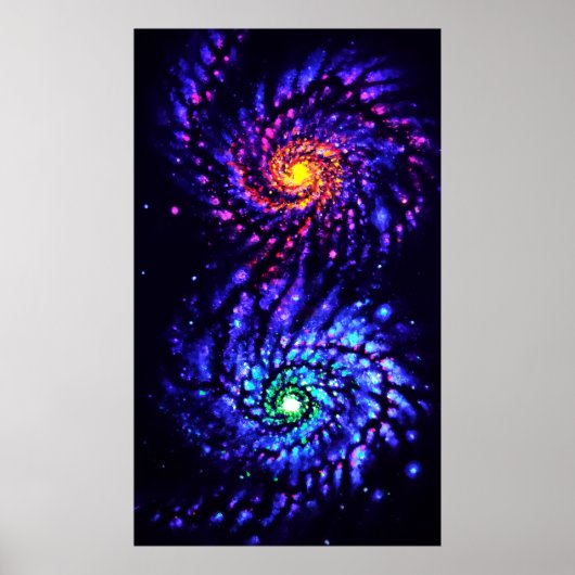Farbige Galaxien Poster (Vorne)