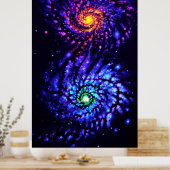 Farbige Galaxien Poster (Küche)