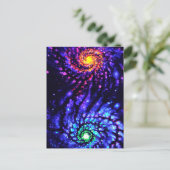 Farbige Galaxien Postkarte (Stehend Vorderseite)