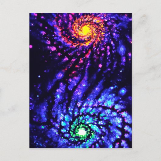 Farbige Galaxien Postkarte (Vorderseite)