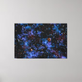Farbige Galaxien, Sterne und Planeten in der Nacht Leinwanddruck (Vorderseite)