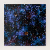 Farbige Galaxien, Sterne und Planeten in der Nacht Puzzle (Horizontal)