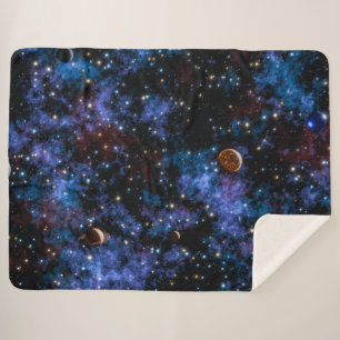 Farbige Galaxien, Sterne und Planeten in der Nacht Sherpadecke